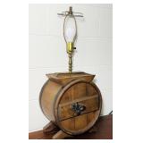 Antique Wooden Barrel Butter Churn Lamp,