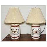 2 Imported Albert Reddi Brandy Barrel Lamps