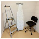 Aluminum Step Ladder, Metal Ironing Board, Chair