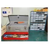 Craftsman Toolbox, some tools, Bin with Hardware