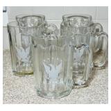 5 Patriotic Heavy Glass Beer Mugs