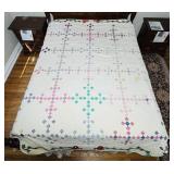 Double Nine Patched Quilt, a Couple small stains