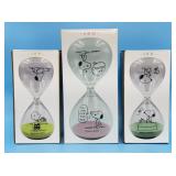 3 Snoopy 2019 Sand glass Hour Glasses, all 3 look