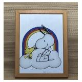 Snoopy and Woodstock Wood Frame Mirror