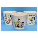 3 Peanuts Planters, Hallmark 2015