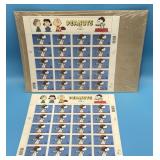 2 Sheets of Flying Ace .34 Cent Stamps, 40 Stamps