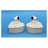 2 Snoopy Trinket Boxes, Japan