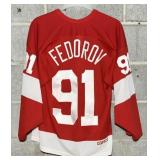 Redwings Fedorov #91 Hockey Jersey, Size M, Maska