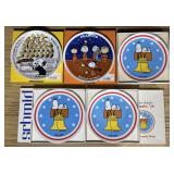 5 Peanuts Plates, Japan, (3) Bicentennial.