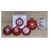 6 Detroit Red Wings Christmas Ornaments