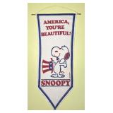 America Youï¿½re Beautiful! Snoopy Felt Banner