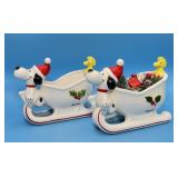 2 Schulz Snoopy and Woodstock Sleighs, Japan