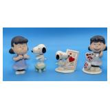 4 Lenox Snoopy and Lucy Figures, 2 incomplete