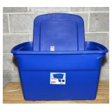 Large Sterilite 30 Gallon Blue Tote with Lid