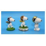 3 Flying Ace Snoopy Figurines