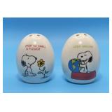 Peanuts Snoopy S&P Shakers, Ceramic Egg Shaped