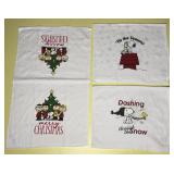3 Peanuts Christmas Hand Towels, 16x 25