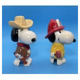 2 Snoopy Pie Birds, Cowboy and Fireman, both