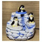 Glazed Pottery Fountain with Penguins, 2002