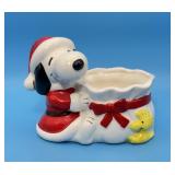 Schulz Snoopy and Woodstock Christmas Planter,