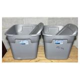 (2) Sterilite 18 Gallon Plastic Totes with Lids