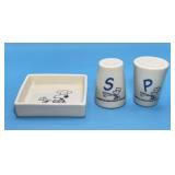 Snoopy and Woodstock S&P Shakers with Tray