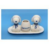 Snoopy S&P Shakers, Toothpick Holder, Tray