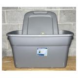 Large Sterilite 30 Gallon Gray Tote with Lid