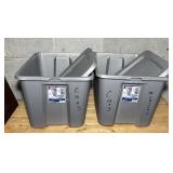 (2) Sterilite 18 Gallon Plastic Totes with Lids
