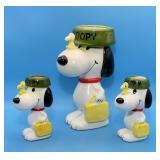 3 Snoopy and Woodstock Planters/ Vases, Japan, 2