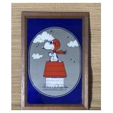 Snoopy Flying Ace Mirror, Wood Frame