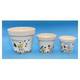 2 Schulz Snoopy and Woodstock Planters, Japan