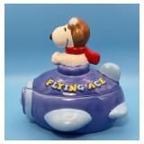 Flying Ace Ceramic Jar with Woodstock Inside