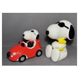 2 Snoopy Joe Cool Ceramic Banks