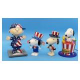 4 Peanuts America Themed Fugures