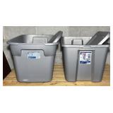 (2) Sterilite 18 Gallon Plastic Totes with Lids,