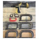 9 Clamps, (3) 6ï¿½ C-Clamps, (2) 5ï¿½ C-Clamps, 3ï¿½