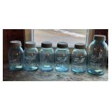 (6) Blue Ball Jars with Lids, 5 Quart Jars,