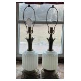 (2) MCM Pineapple Lamps