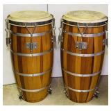 Pair of Conga Wood Drums