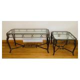 Metal/Glass Sofa Table and End Table Metal/Glass Sofa Table and End Table