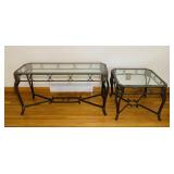 Metal/Glass Sofa Table and End Table