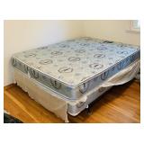 Queen Mattress and Box Spring on Metal Frame,