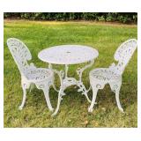 Metal Painted White 2 Person Patio Set Metal Painted White 2 Person Patio Set