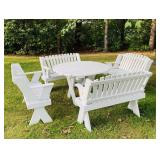4 Bench Seats and Table, Seats are 2 Person 4 Bench Seats and Table, Seats are 2 Person