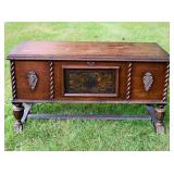 Old Cedar Lined Chest, Decorated, by E R Co. Old Cedar Lined Chest, Decorated, by E R Co.