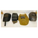 4 Welding Helmets, Neat old ones