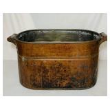 Old Copper Tub, Wood Handles, good shape