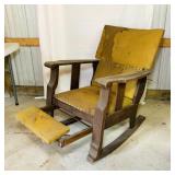 Oak Reclining Chair w/ Foot Rest, Sturdy and Well