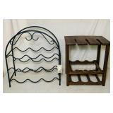 2 Wine Racks, Metal is New and Wood 2 Wine Racks, Metal is New and Wood